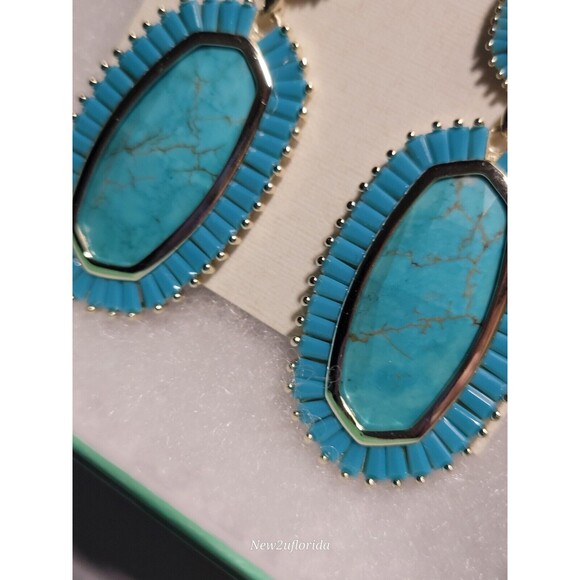 Vintage Kendra Scott Kaki Earrings Turquoise - Picture 2 of 14